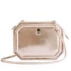 pochette cuir rose gold
