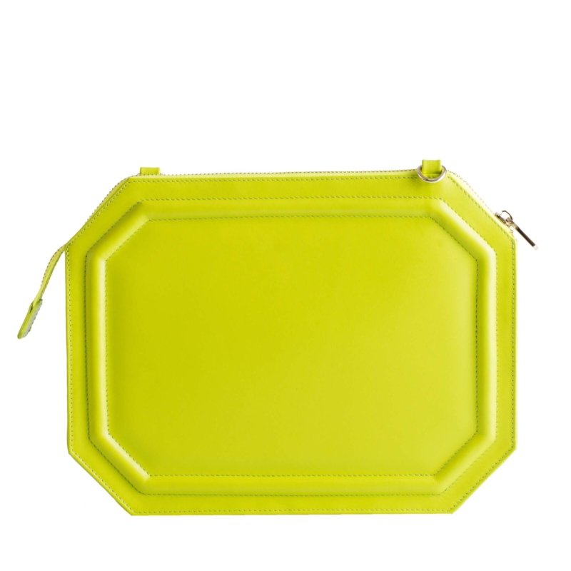 pochette cuir verte