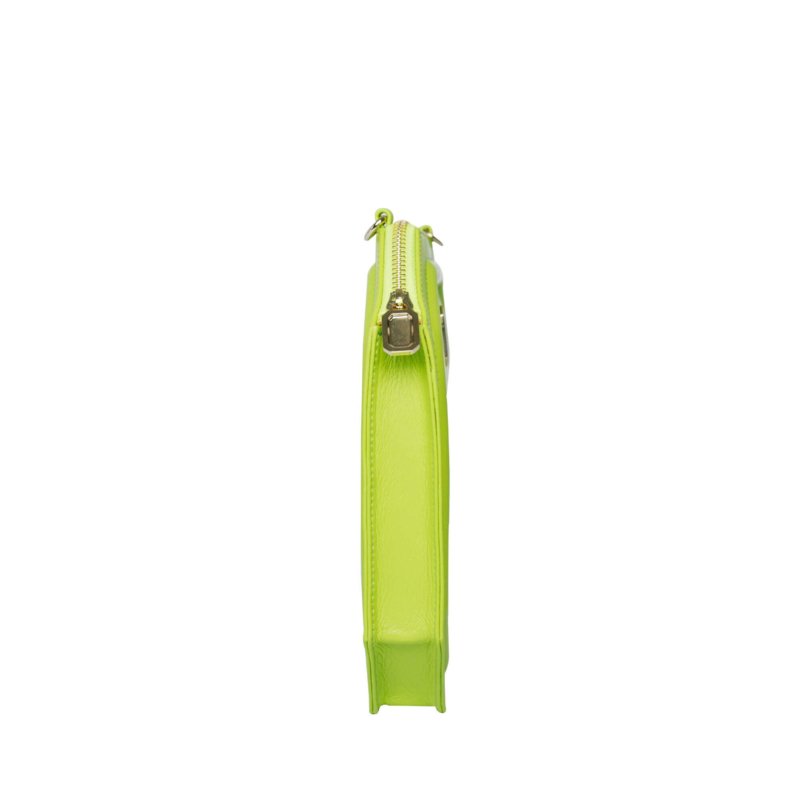 pochette vert pomme en cuir