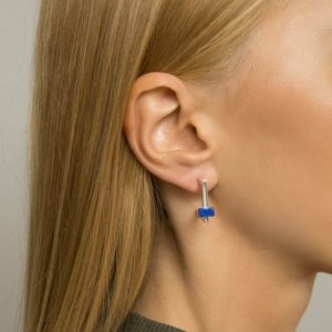 boucles d'oreilles carrées argent