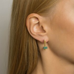 boucles d'oreilles malachite