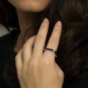 bague carrée argent