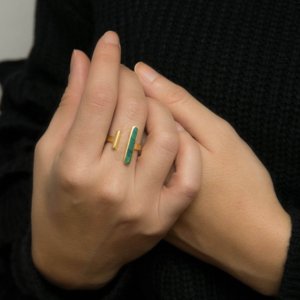 bague malachite or