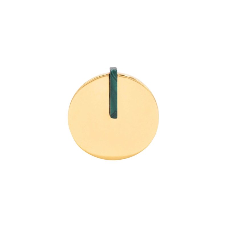 bague or jaune malachite