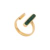 bague ouverte or malachite