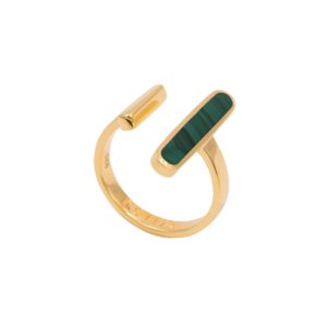 bague ouverte or malachite