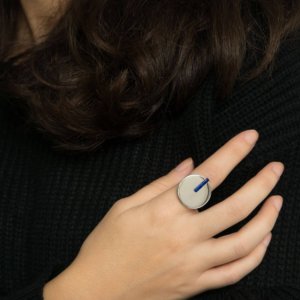 bague ronde plate argent