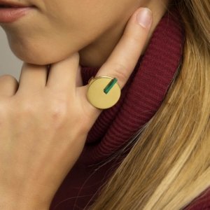 bague ronde plate or
