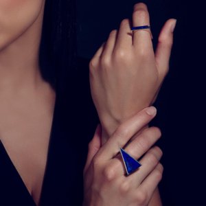 bague triangle argent