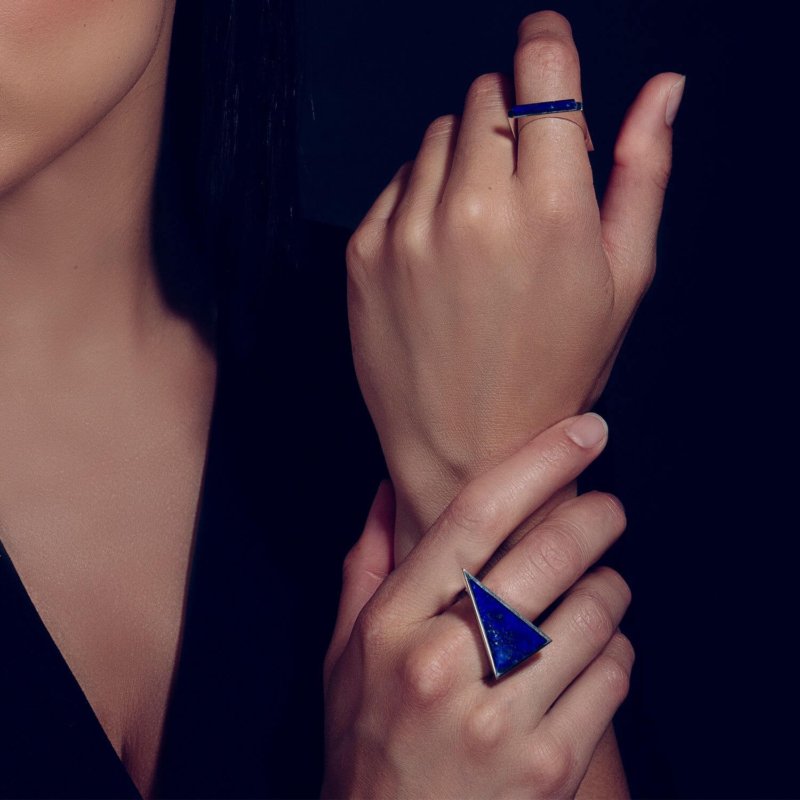 bague triangle argent