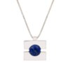 collier argent lapis lazuli