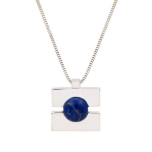 collier argent lapis lazuli