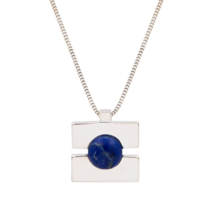 collier argent lapis lazuli