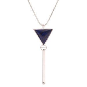 collier argent lapis lazuli
