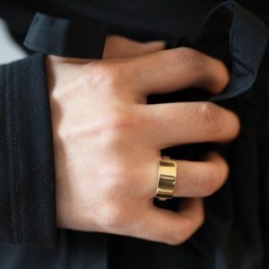 bague anneau plaqué or femme de la marque Kimsu
