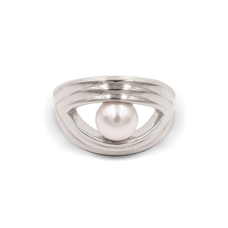 bague argent perle
