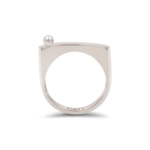 bague perle en argent
