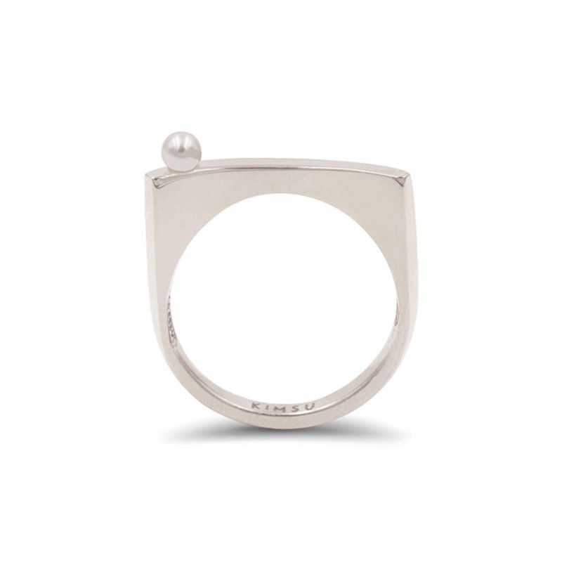 bague perle en argent