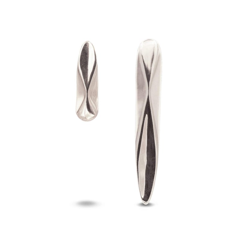 boucles d'oreilles asymétriques argent