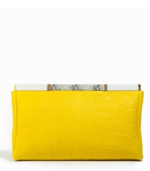 Grande pochette Cuir Jaune
