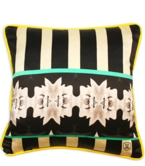 Coussin lapin vert en soie et velours