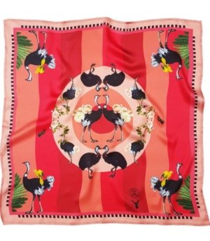 Foulard en soie Autruche de savane