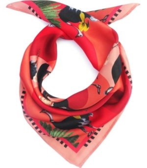 Foulard en soie Autruche de savane