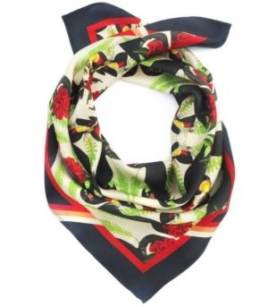 Foulard en soie Cacatoès Noirs