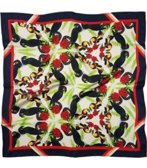 Foulard en soie Cacatoès Noirs