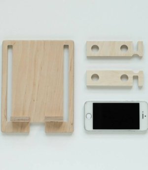 Support téléphone portable DEPHONE en bois de bouleau