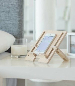 Support téléphone portable DEPHONE en bois de bouleau