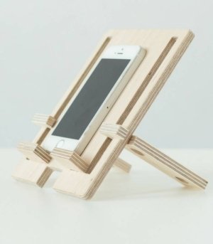 Support téléphone portable DEPHONE en bois de bouleau
