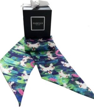 Foulard en twill de soie FLAMINGOS