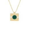 Collier QUADRATO or – Pierre Malachite