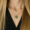 Collier QUADRATO or – Pierre Malachite