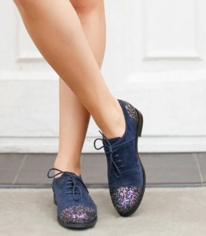 GIGI BLUE GLITTER glitter loafers