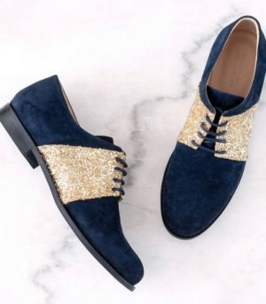 SLOANE BLUE glitter loafers