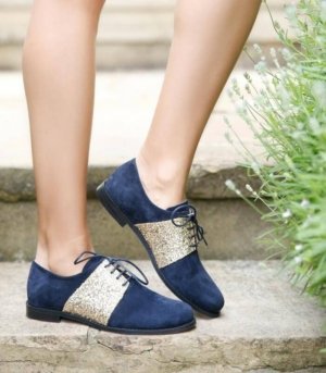 SLOANE BLUE glitter loafers
