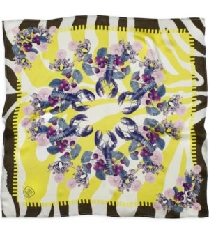 Foulard en soie LOBSTER MUSTARD