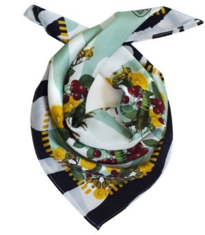 LOBSTER GREEN silk scarf
