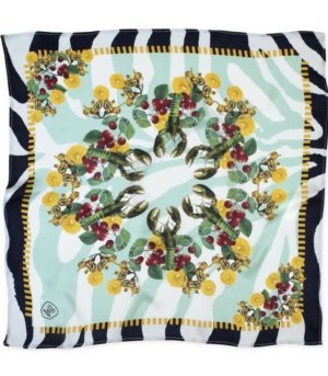 LOBSTER GREEN silk scarf