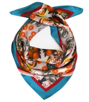Silk scarf PINEAPPLE & PRAWNS