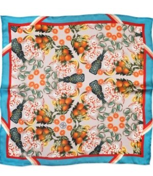 Silk scarf PINEAPPLE & PRAWNS