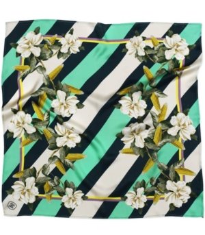 Foulard en soie MAGNOLIA & CORN GREEN