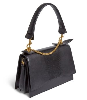 Sac Diavolino XL noir imprimé réptile