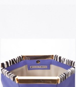 Pochette cuir Violet/Zebré