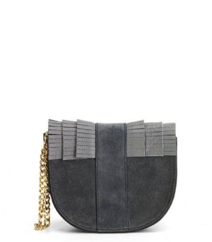 Sac bandoulière LUNA Daim gris