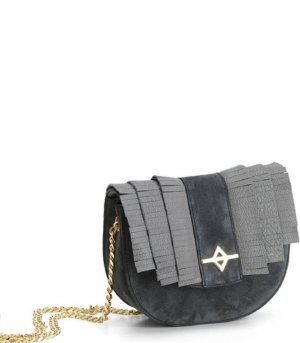 Sac bandoulière LUNA Daim gris