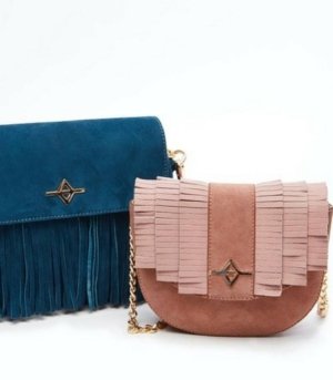 Sac bandoulière LUNA Daim poudré