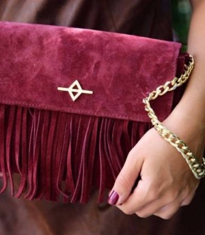 Sac bandoulière DRITA Daim Bordeaux